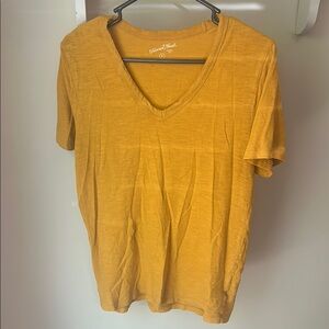 Women's Mustard V-Neck Top